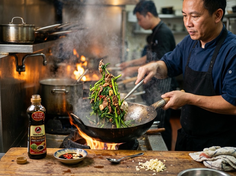 Nghệ Thuật Cân Bằng Vị Món Xào Với Nước Tương Đậm Đặc
