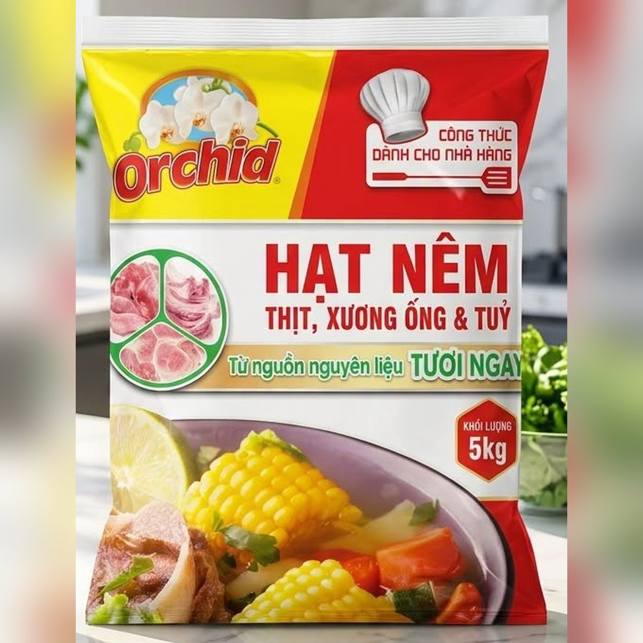 Hạt nêm Orchid thịt, xương ống & tủy – bao 5kg